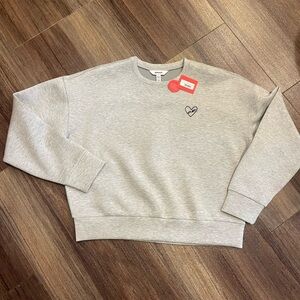 NWOT SPANX Air Essentials Embroidered Heart Sweatshirt.